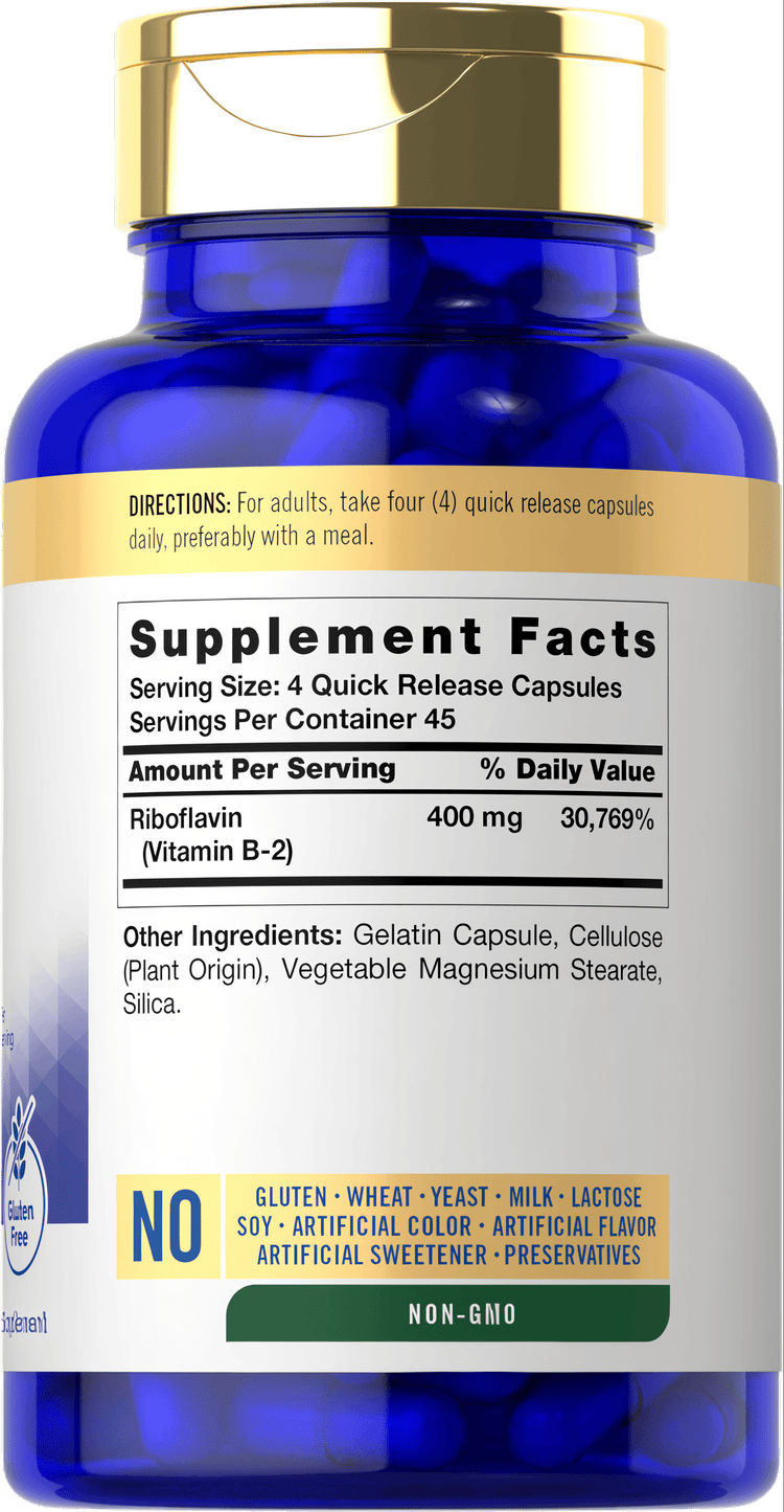 Vitamina B-2 400mg por porción | 180 Cápsulas