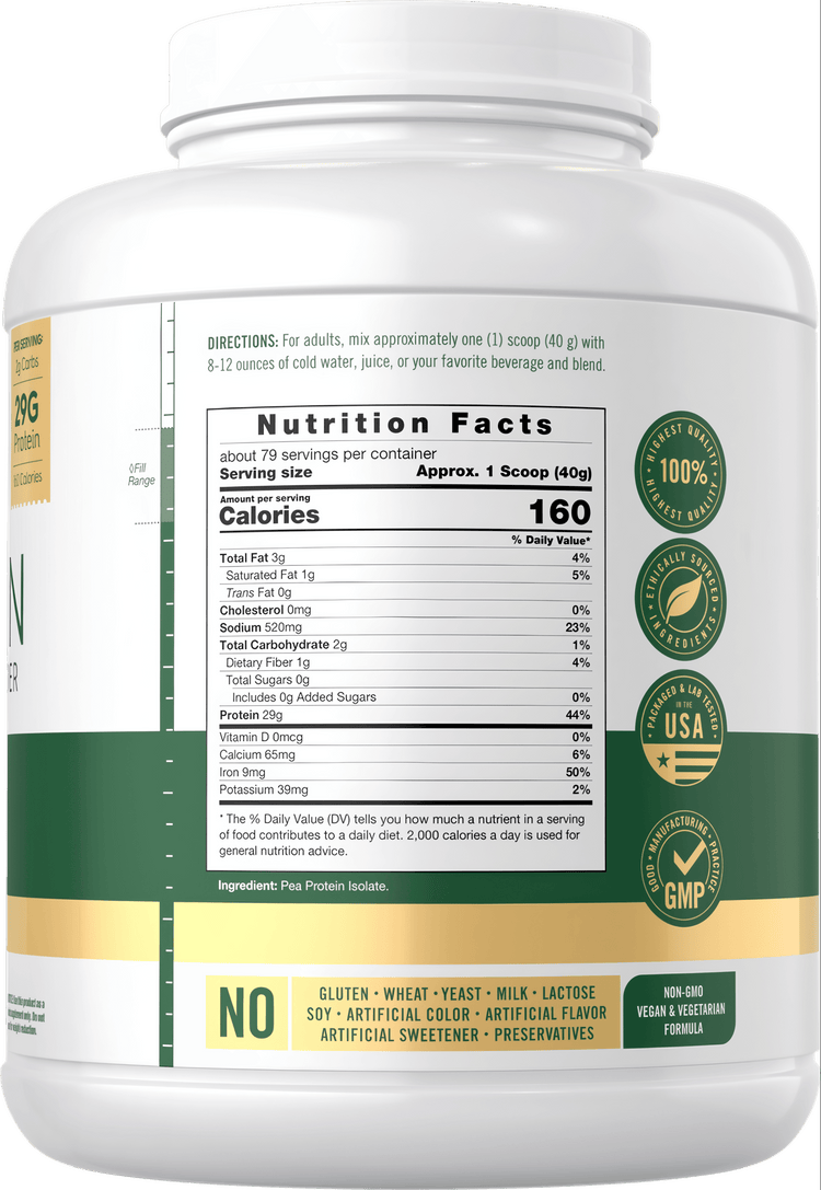 Proteína de Guisante 29g | 7lbs en Polvo