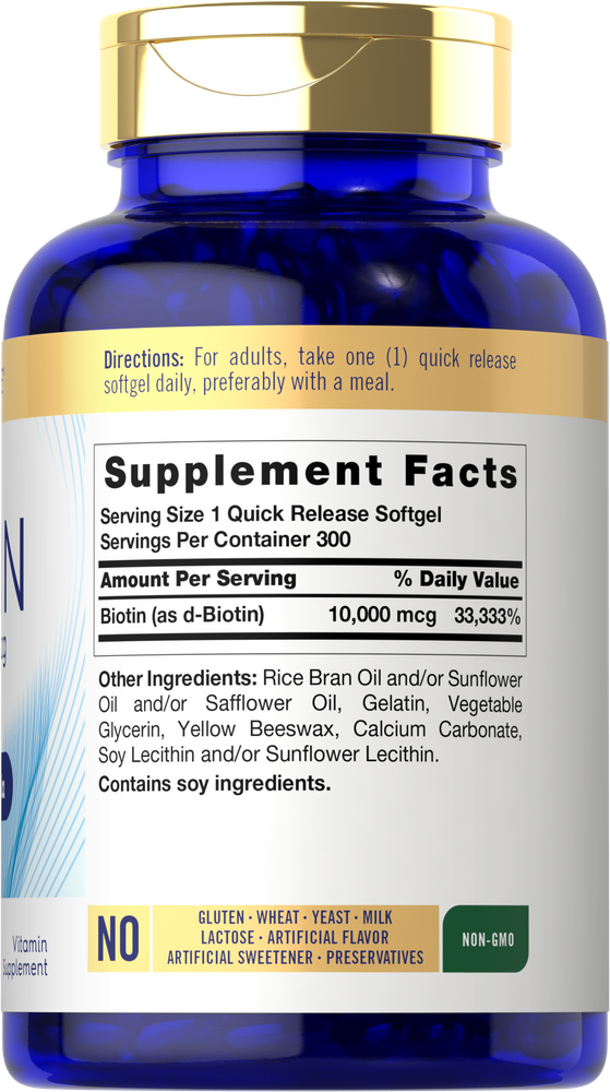 Biotine 10000 mcg | 300 Capsules Molles