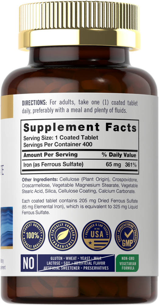 Sulfato Ferroso de Ferro 65mg | 400 Comprimidos