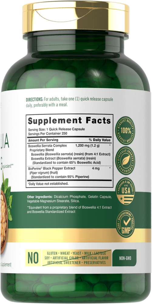 Extracto de Boswellia | 250 Cápsulas