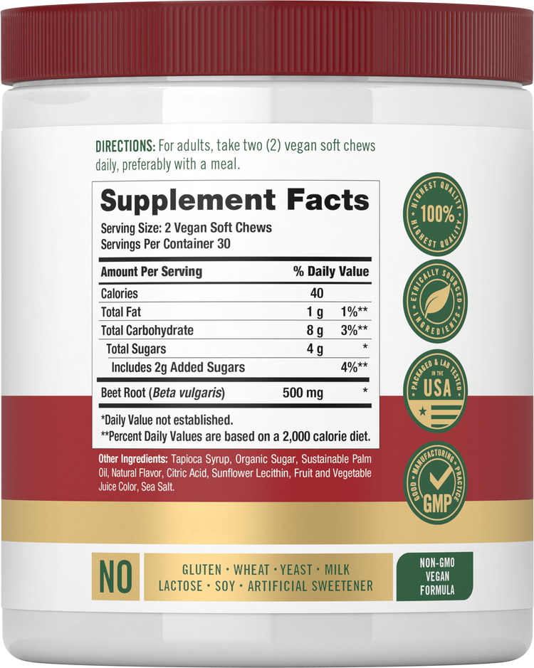 Beet Root Soft Chews | 60 Count