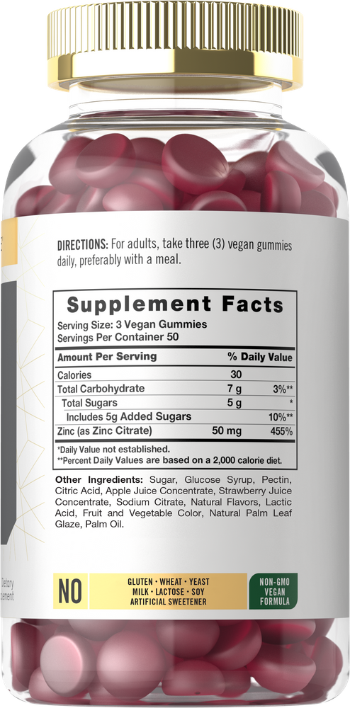 Zinc 50mg per serving | 150 Gummies