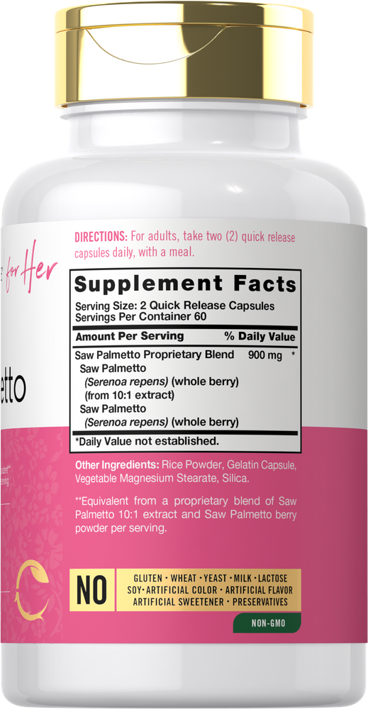 Saw Palmetto 900 mg per porzione | 120 Capsule