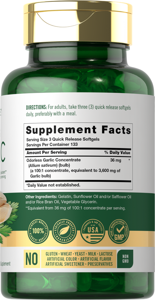 Estratto di Aglio 3600mg per porzione | 400 Softgel