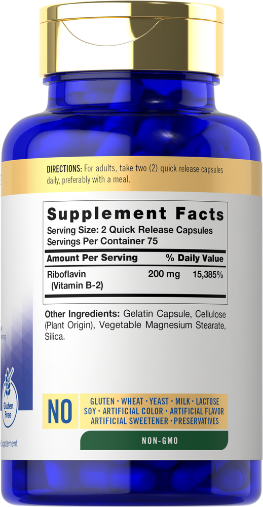 Vitamin B-2 200mg per serving | 150 Capsules