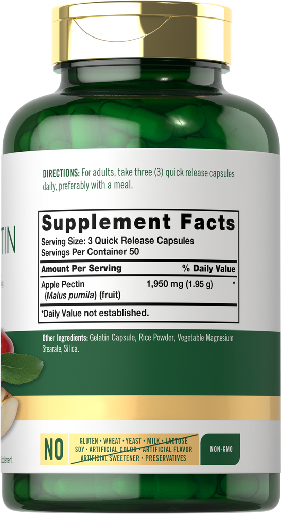 Pectine de pomme 1950mg par portion | 150 Capsules