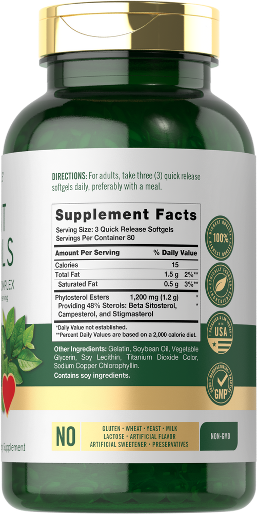 Plant Sterols 1200mg per serving | 240 Softgels
