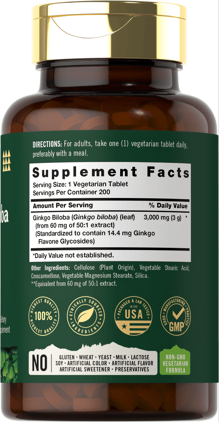 Ginkgo Biloba | 200 Tabletas