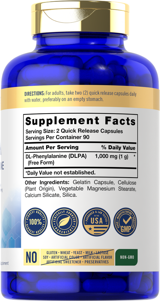 DL-Phenylalanine 1000mg per serving | 180 Capsules