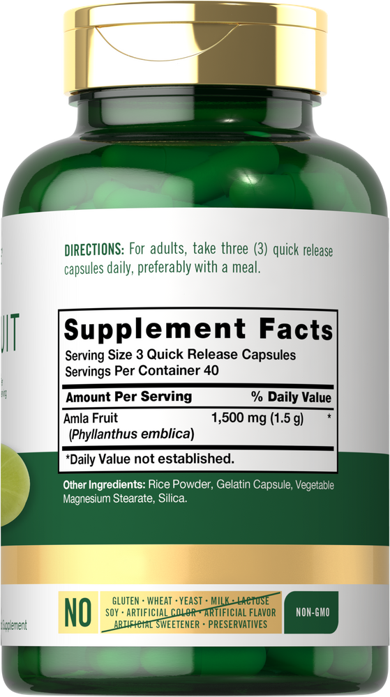 Fruta de Amla 1500mg por porción | 120 Cápsulas