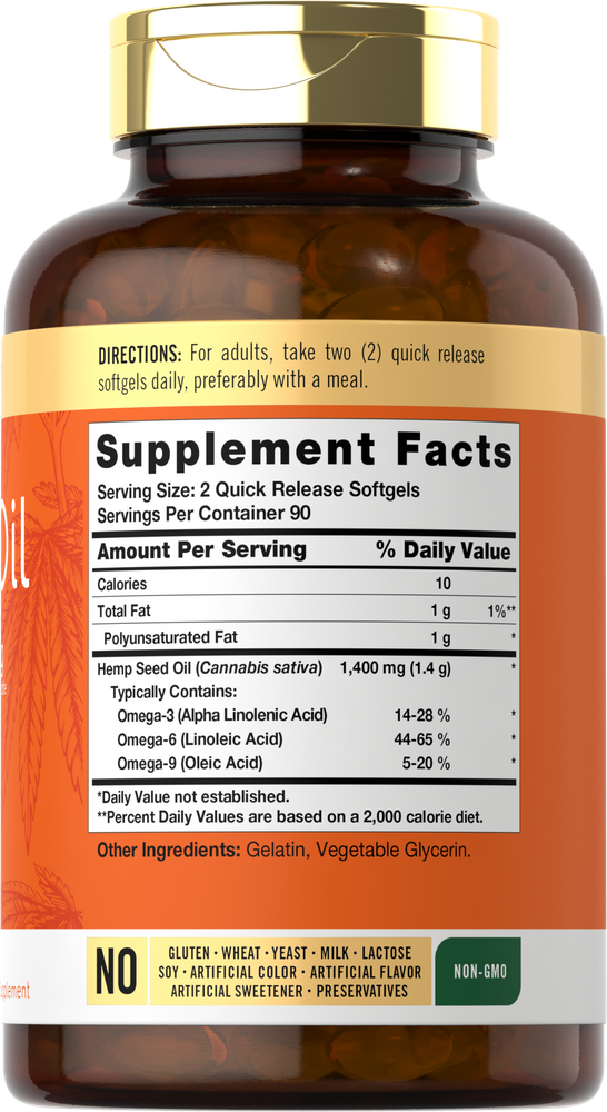 Óleo de Cânhamo 126000mg por porção | 180 Cápsulas Gelatinosas