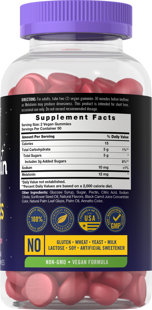 Mélatonine 12 mg par portion | 100 Gummies
