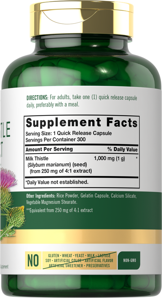 Milk Thistle Extract 1000mg | 300 Capsules