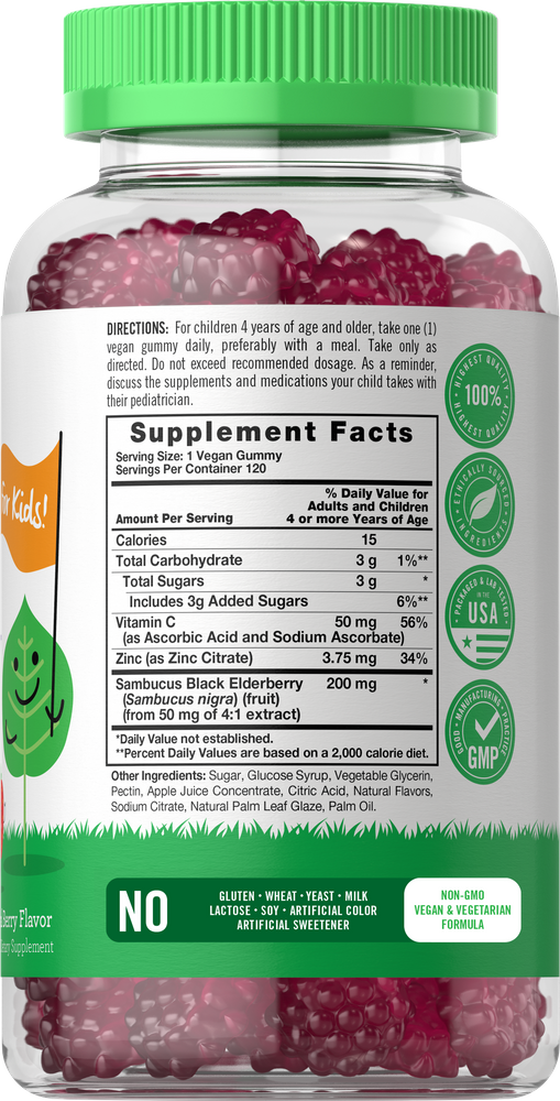 Complexo de Sabugueiro para Crianças | 120 Gomas