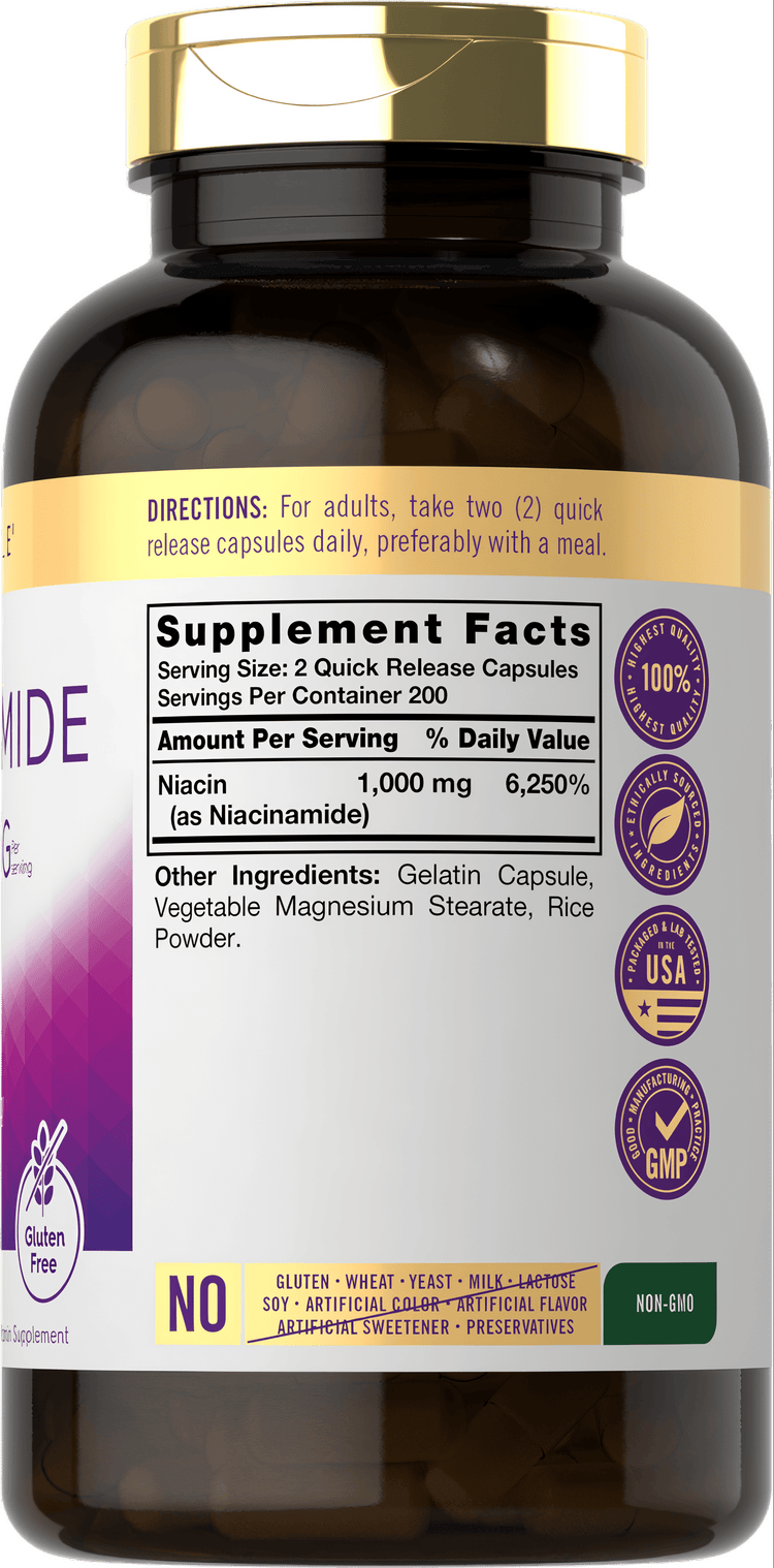 Niacinamida 1000mg por porção | 400 Cápsulas