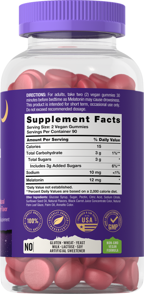 Melatonina 12mg per porzione | 180 Gommosi