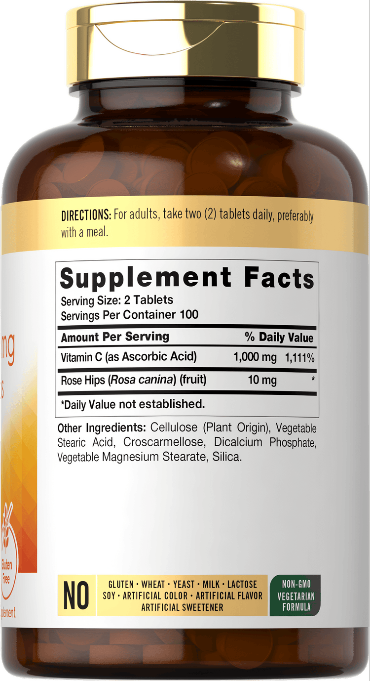 Vitamina C 500mg per porzione con Cinorrodo | 200 Compresse