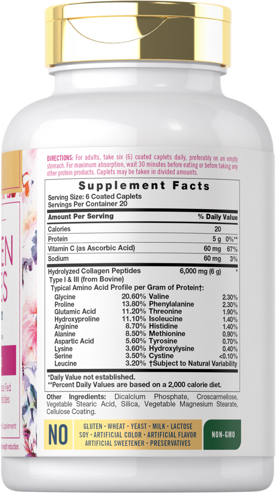 Peptides de Collagène avec Vitamine C | 120 Comprimés