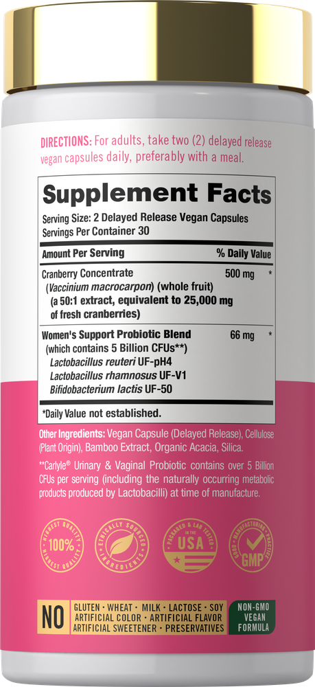 Probiotique Urinaire et Vaginal pour Femmes | 60 Capsules