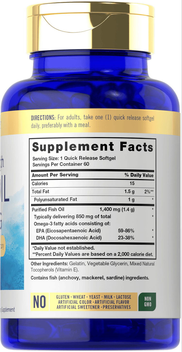 Aceite de Pescado 1360mg | 60 Cápsulas Blandas