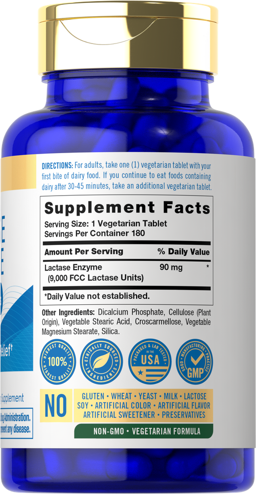 Lactase Enzyme 9000 FCC | 180 Tablets