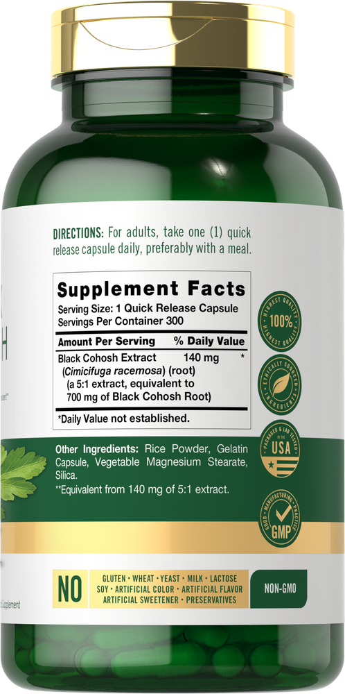 Black Cohosh 700mg | 300 Capsules