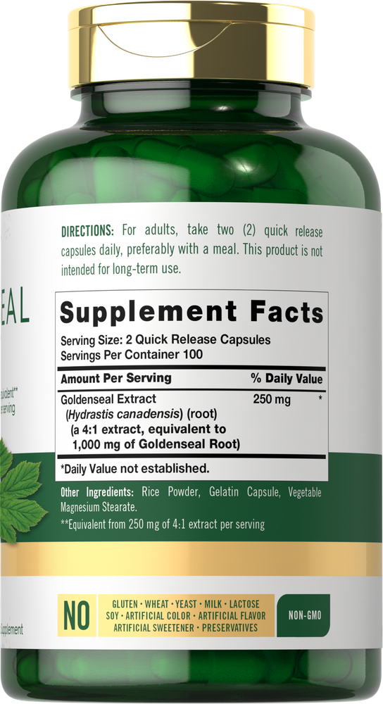 Goldenseal-Wurzel 1000 mg pro Portion | 200 Kapseln