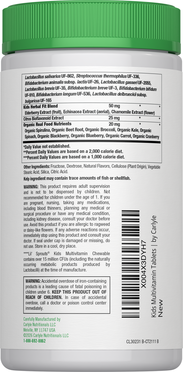 Multivitaminico per Bambini con Probiotici | 50 Compresse Masticabili