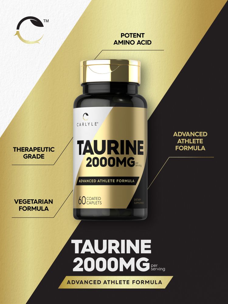 Taurine 2000mg per serving | 60 Caplets
