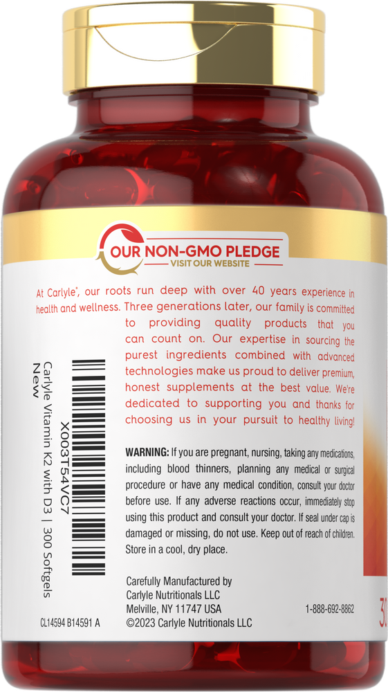 Vitamin K-2 mit D-3 | 300 Weichkapseln