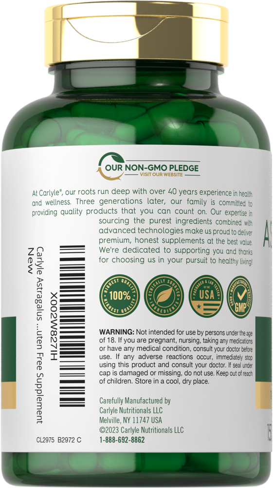 Raíz de Astrágalo 4500 mg por porción | 150 Cápsulas