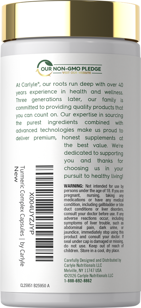 Turmeric with CoQ10 and Black Pepper Extract | 60 Capsules