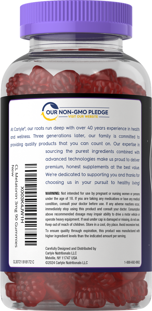 Melatonin 3mg per serving | 90 Gummies
