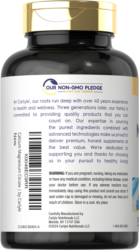 Calcium-Magnesium-Citrat mit Vitamin D-3 | 150 Kapseln