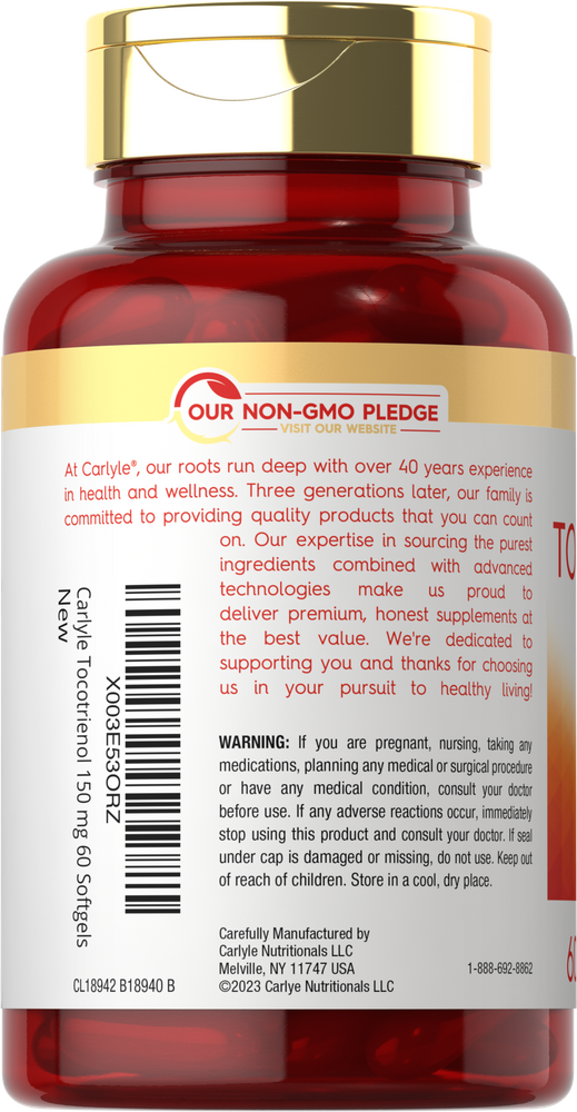 Tocotrienols 150mg per serving | 60 Softgels