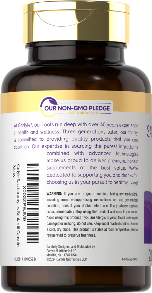 Probiotic Saccharomyces Boulardii 10 Billion CFUs per serving | 200 Capsules