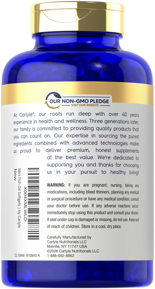 Mini Cápsulas de Aceite de Pescado 2010 mg | 150 Cápsulas de Omega-3