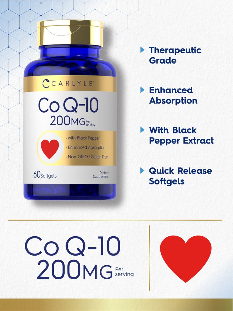 CoQ10 200mg per serving | 60 Softgels