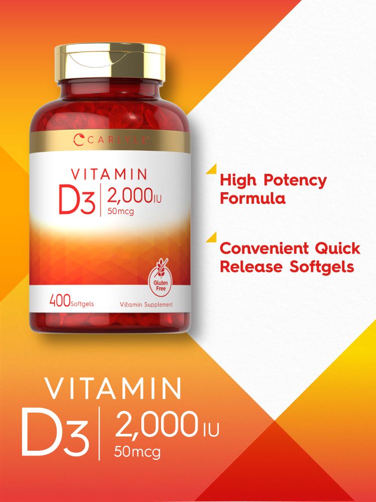 Vitamina D-3 2000 UI | 400 Cápsulas blandas
