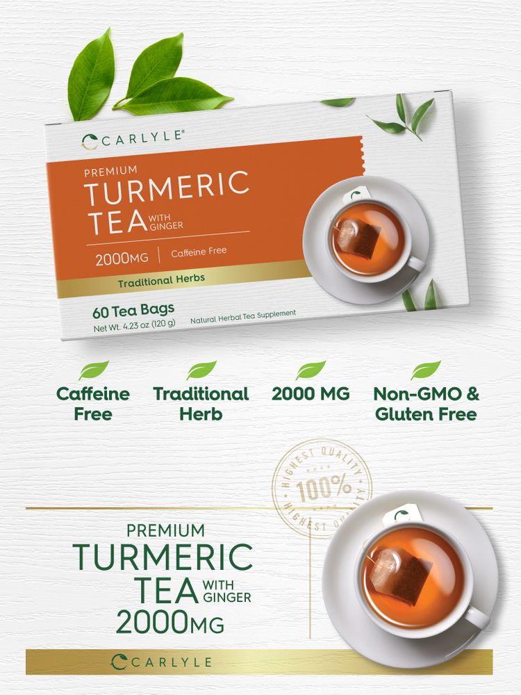 Turmeric Tea Bags with Ginger | 60 Tea Bags