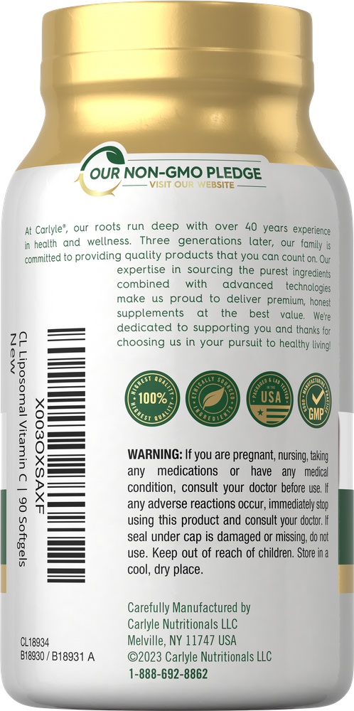 Liposomal Vitamin C 2200mg per serving | 90 Softgels