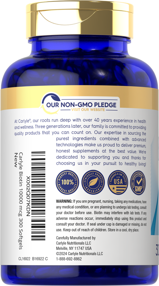 Biotin 10000mcg | 300 Softgels