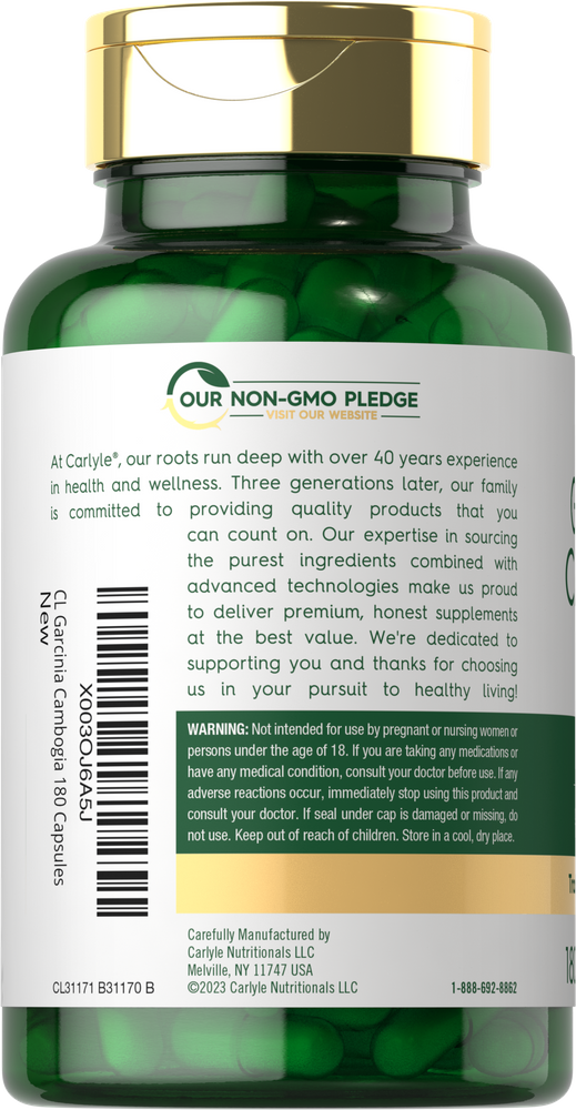 Garcinia Cambogia 3000mg par portion | 180 Capsules