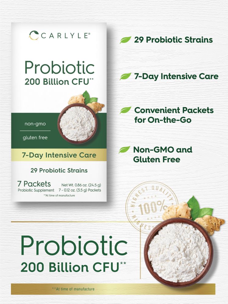 Probiotic for Men and Women | 200 Billion CFU | 7 Packets (3.5 g each)