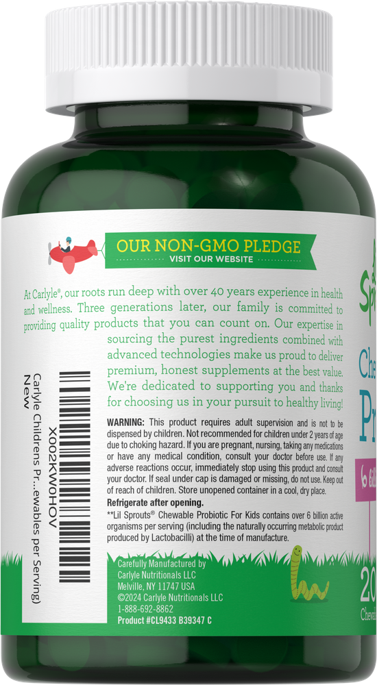 Probiotic for Kids 6 Billion CFUs per serving | 200 Tablets