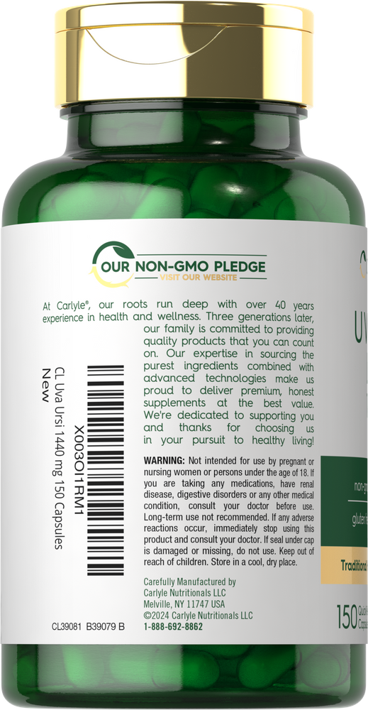 Uva Ursi 1440mg par portion | 150 Capsules