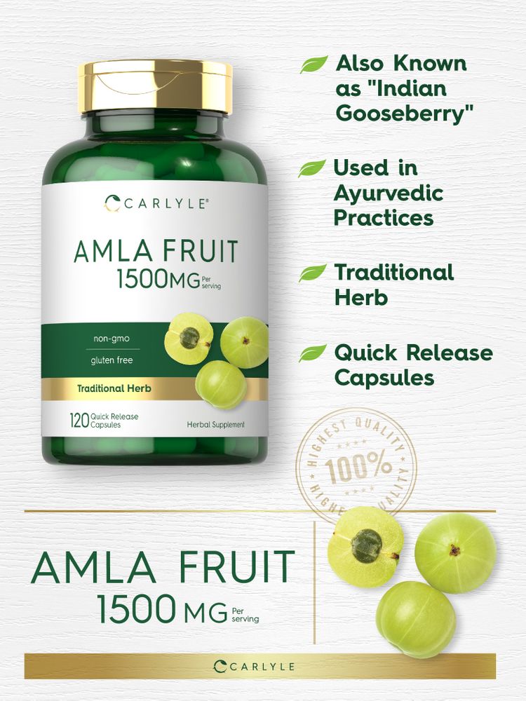 Frutto di Amla 1500mg per porzione | 120 Capsule