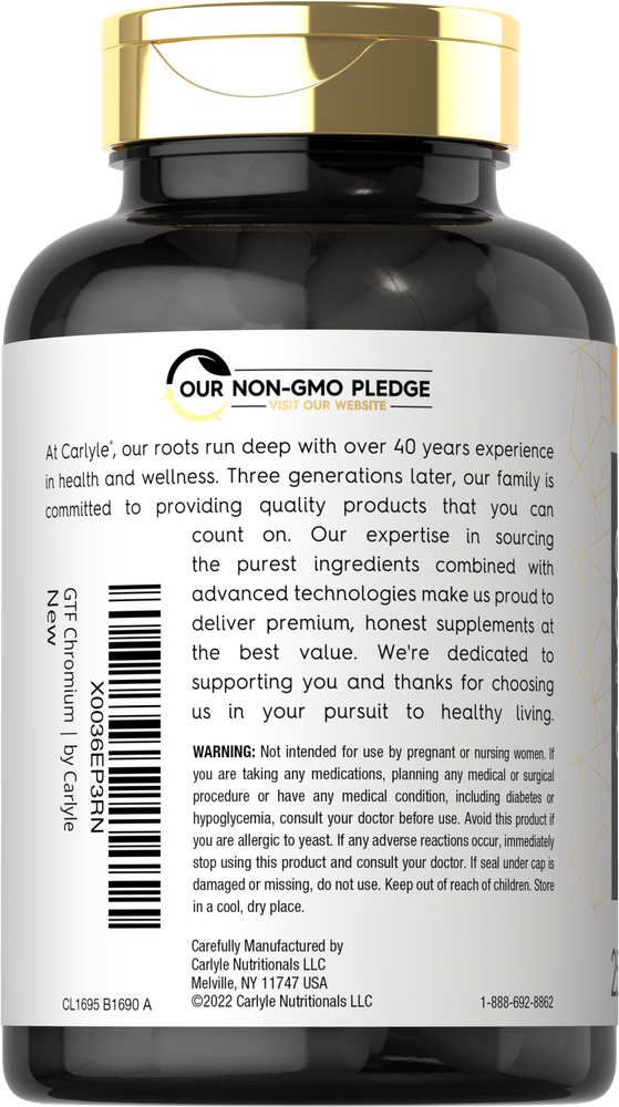 GTF Chromium 600mcg per serving | 250 Capsules