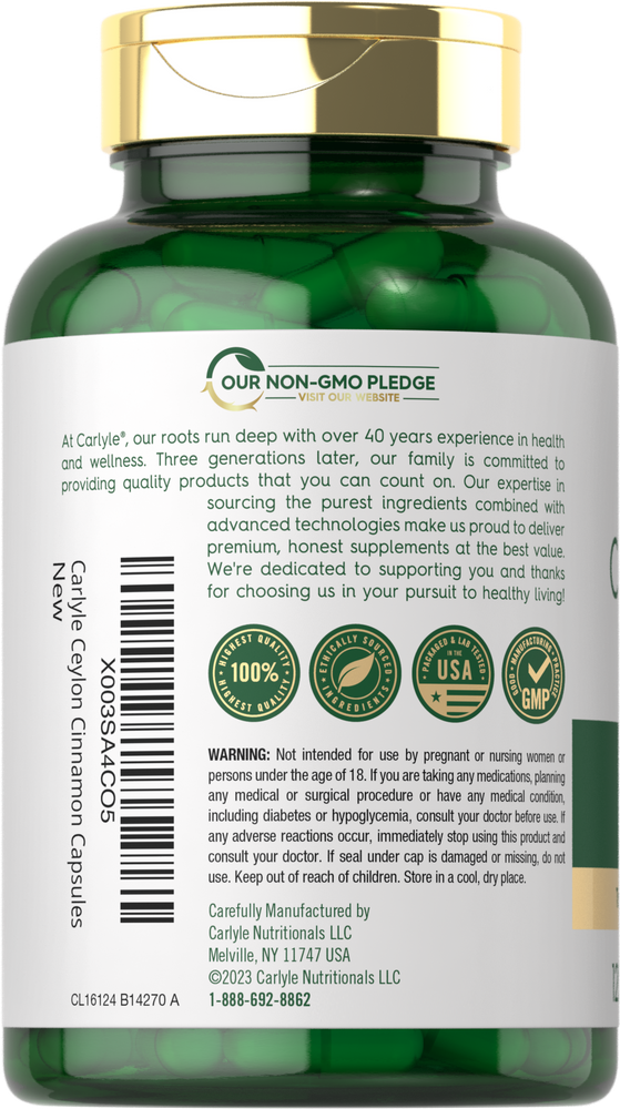 Ceylon Cinnamon 4000mg per serving | 120 Capsules